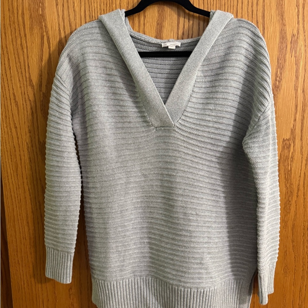Gray V-Neck Women's Sweater